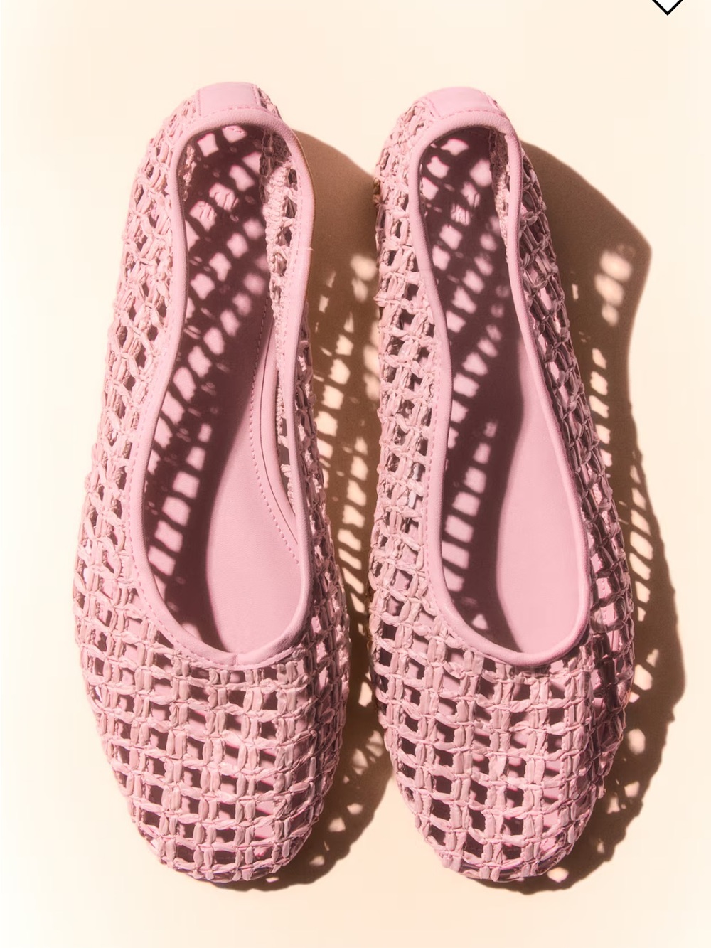 H&M Pink Woven Ballet Flats - Slip-On Casual Women's Shoes